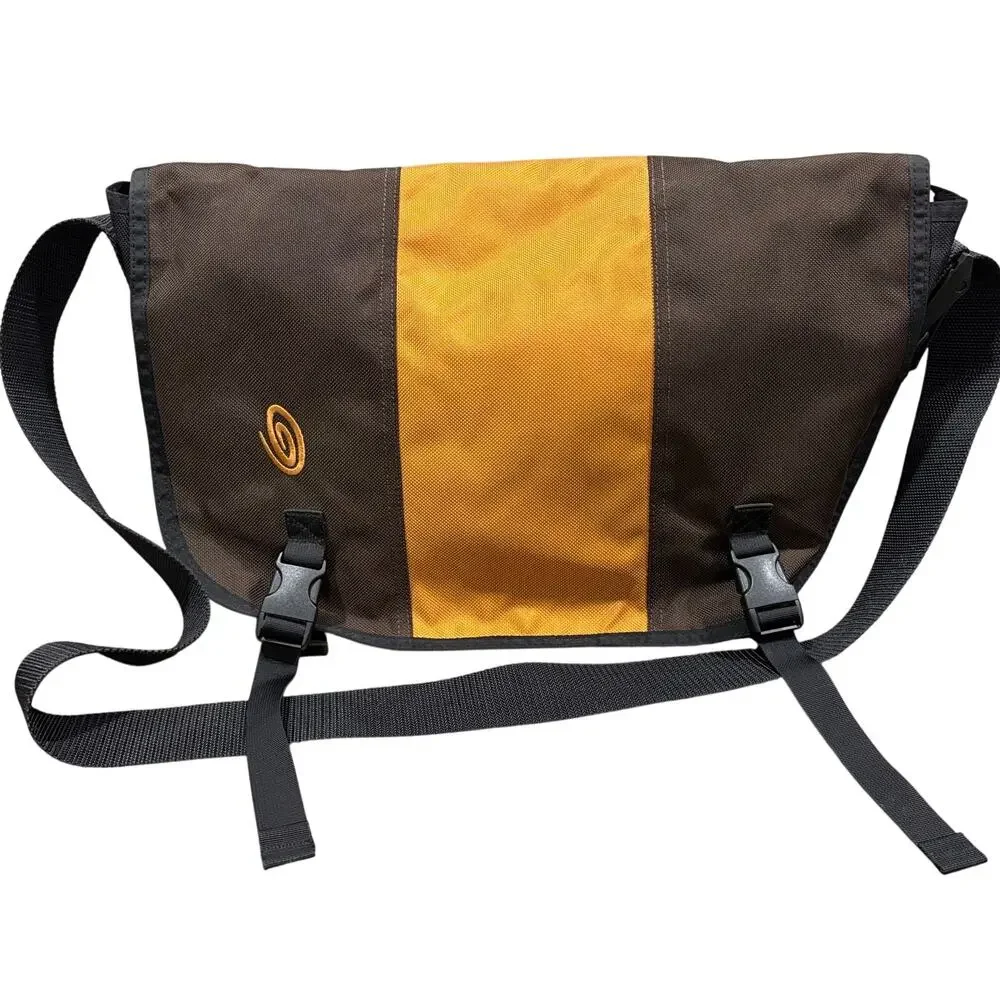 Timbuk2 Classic Laptop Messenger Bag Tri-Color Medium Brown Mustard Yellow
